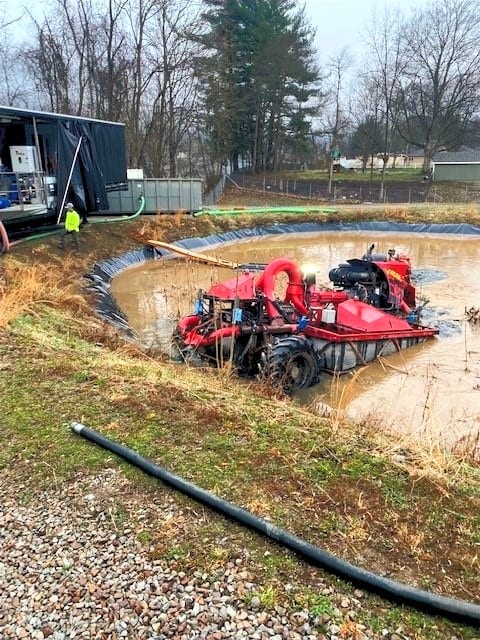The Crawler working a cell during sludge removal